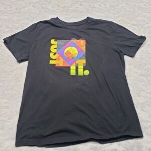 Nike Shirt Mens Large Black Short Sleeve Tee Athletic Gym Fitness